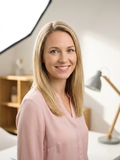 Soft pink blouse - Minimal workspace with blur